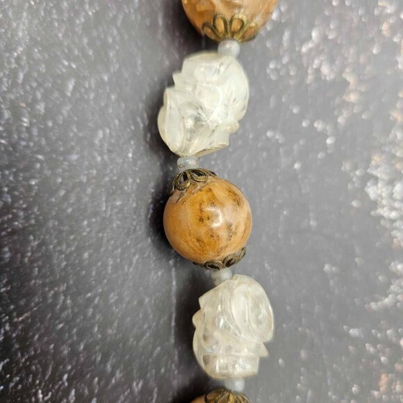 Vintage Carved Buddha Bead Necklace โ Boho Spiritual Jewelry (66cm) - Picture 2 of 2